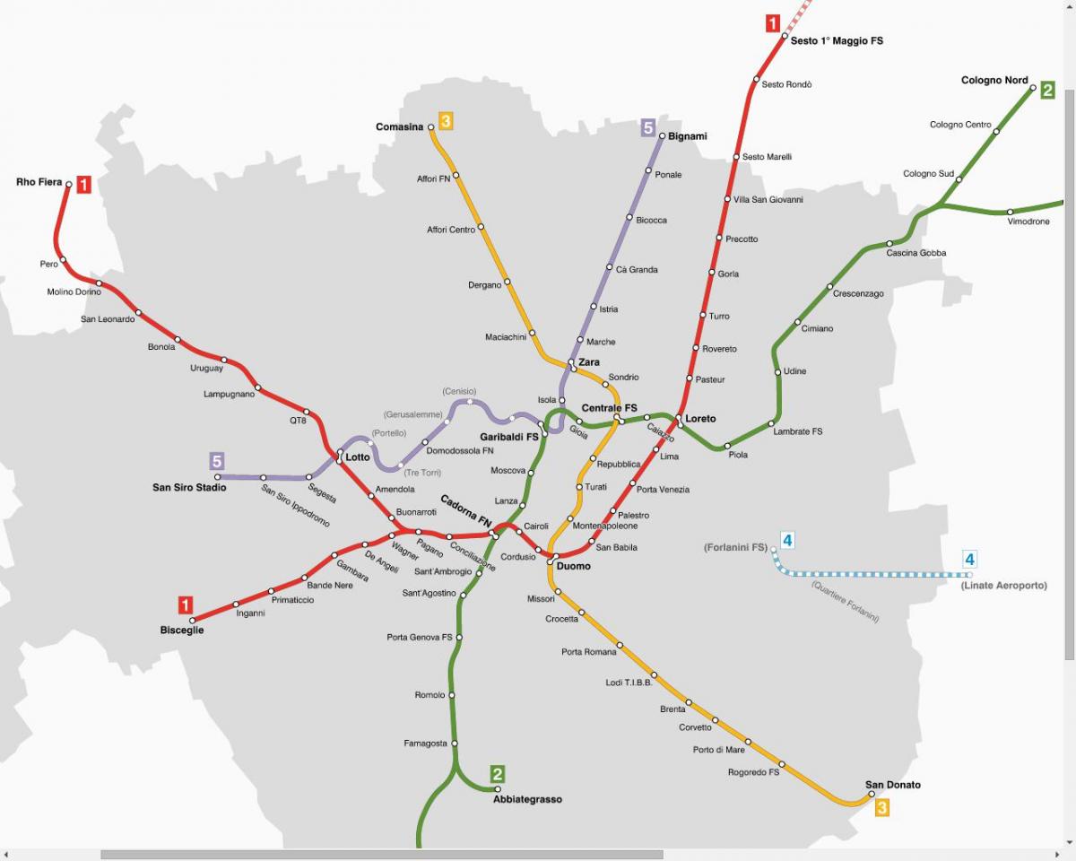 mapa bankomatów Milano tramwaj
