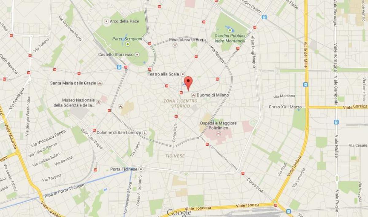 Milano Duomo mapie