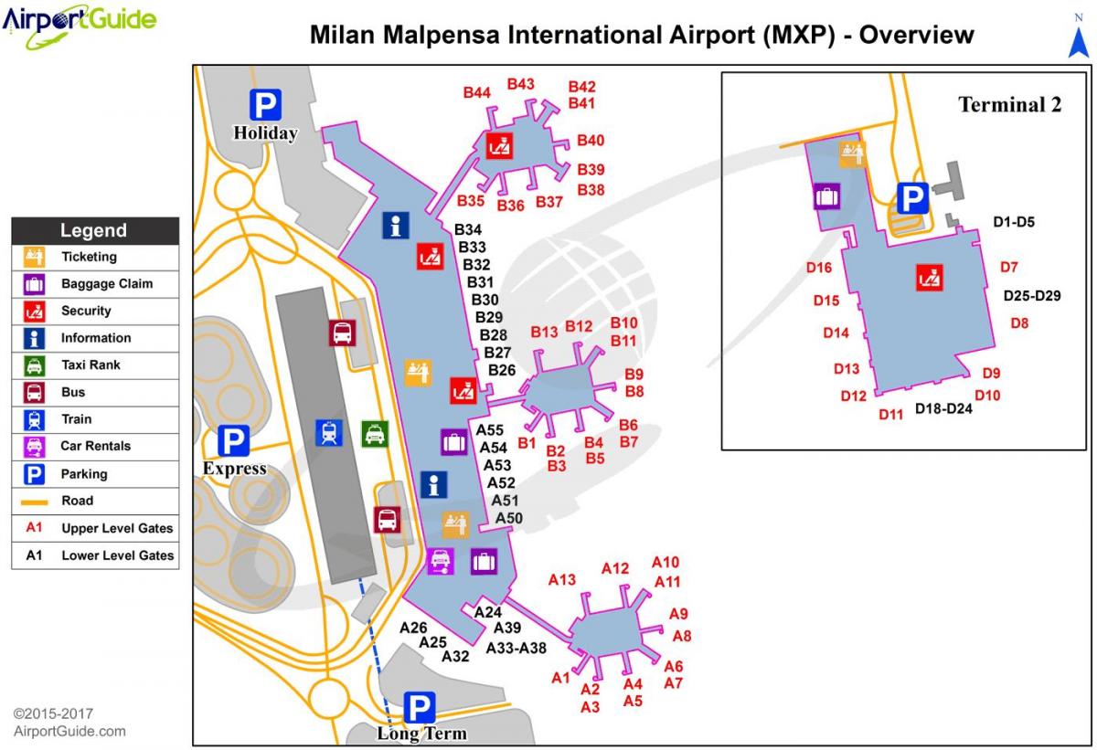 lotnisko Mediolan Malpensa mapie