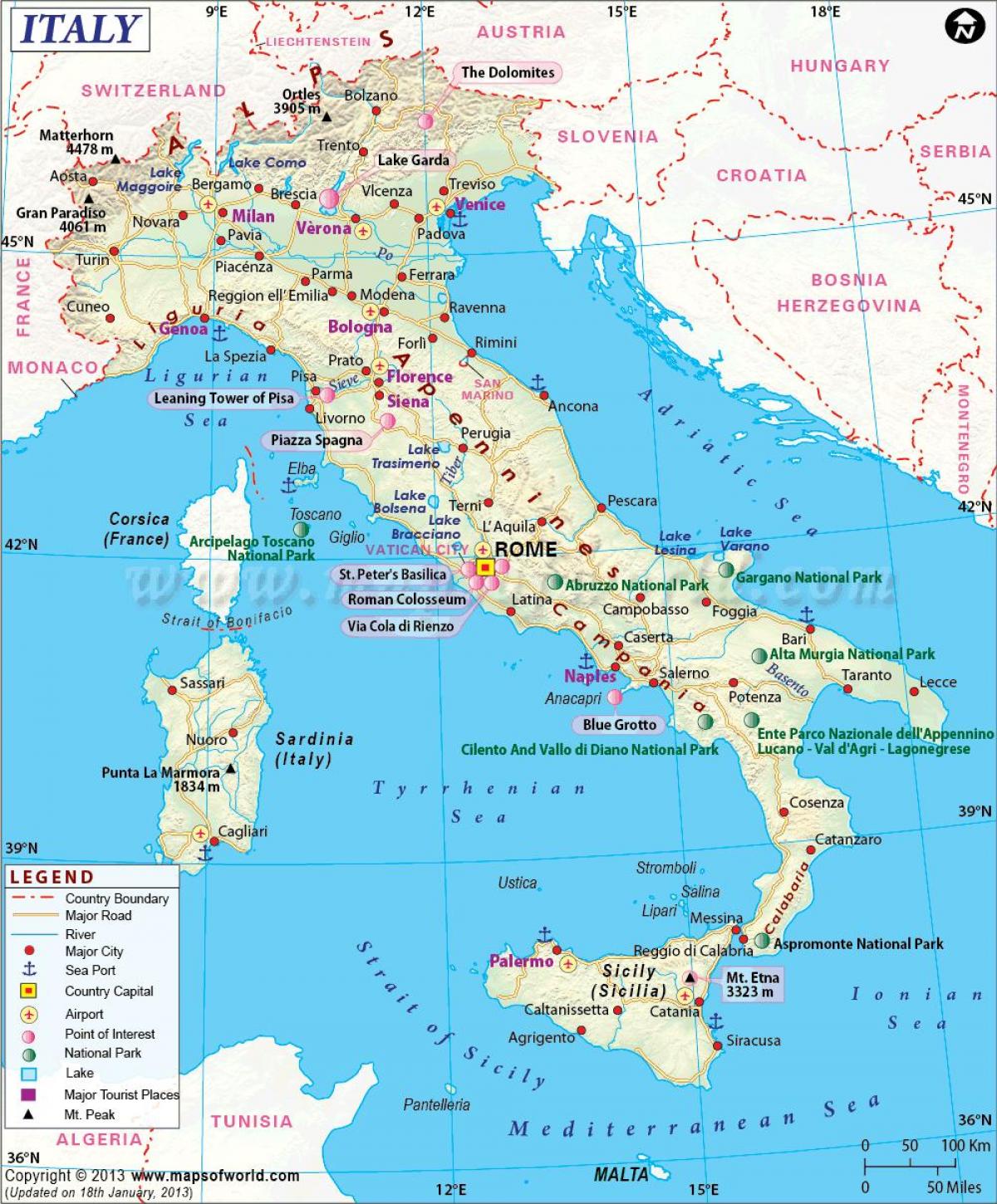 mapa Mediolanu i okolic