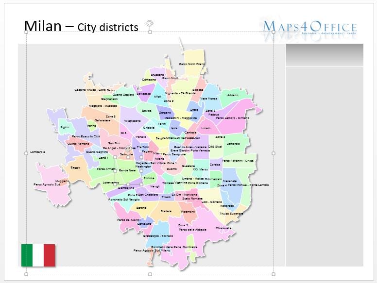 mapa dzielnic Mediolanu