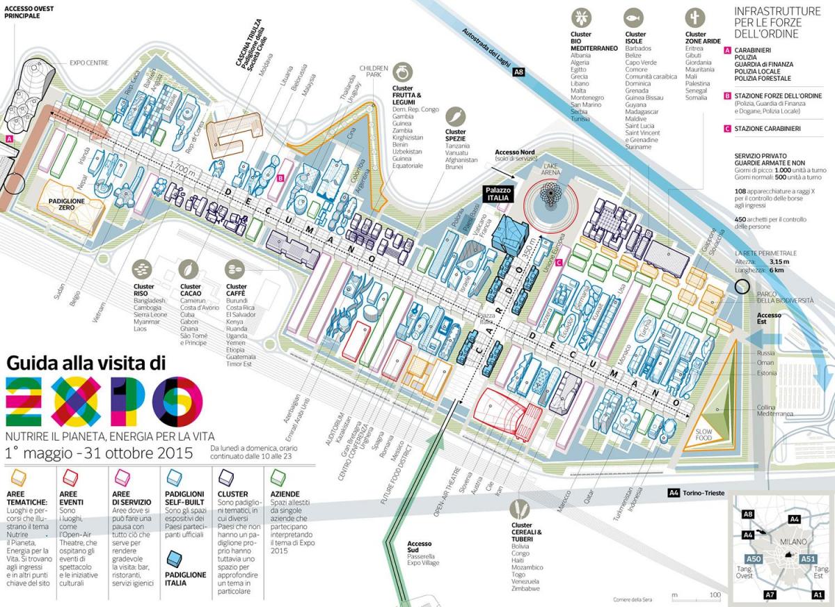 mapa EXPO w Mediolanie