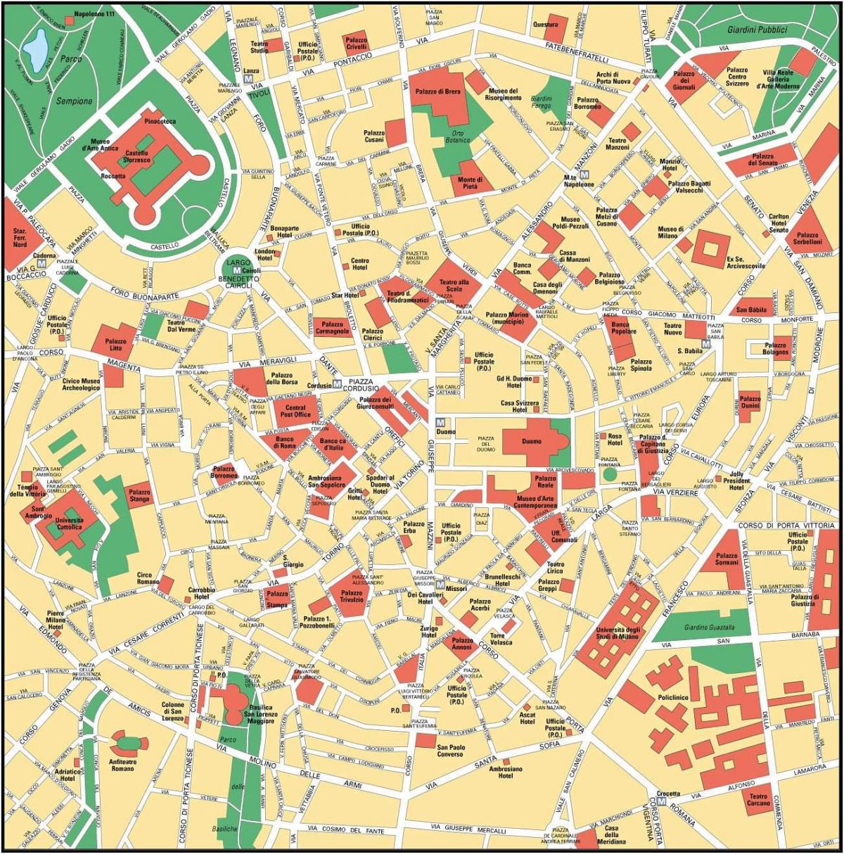 Mediolan Włochy miasta Mapa
