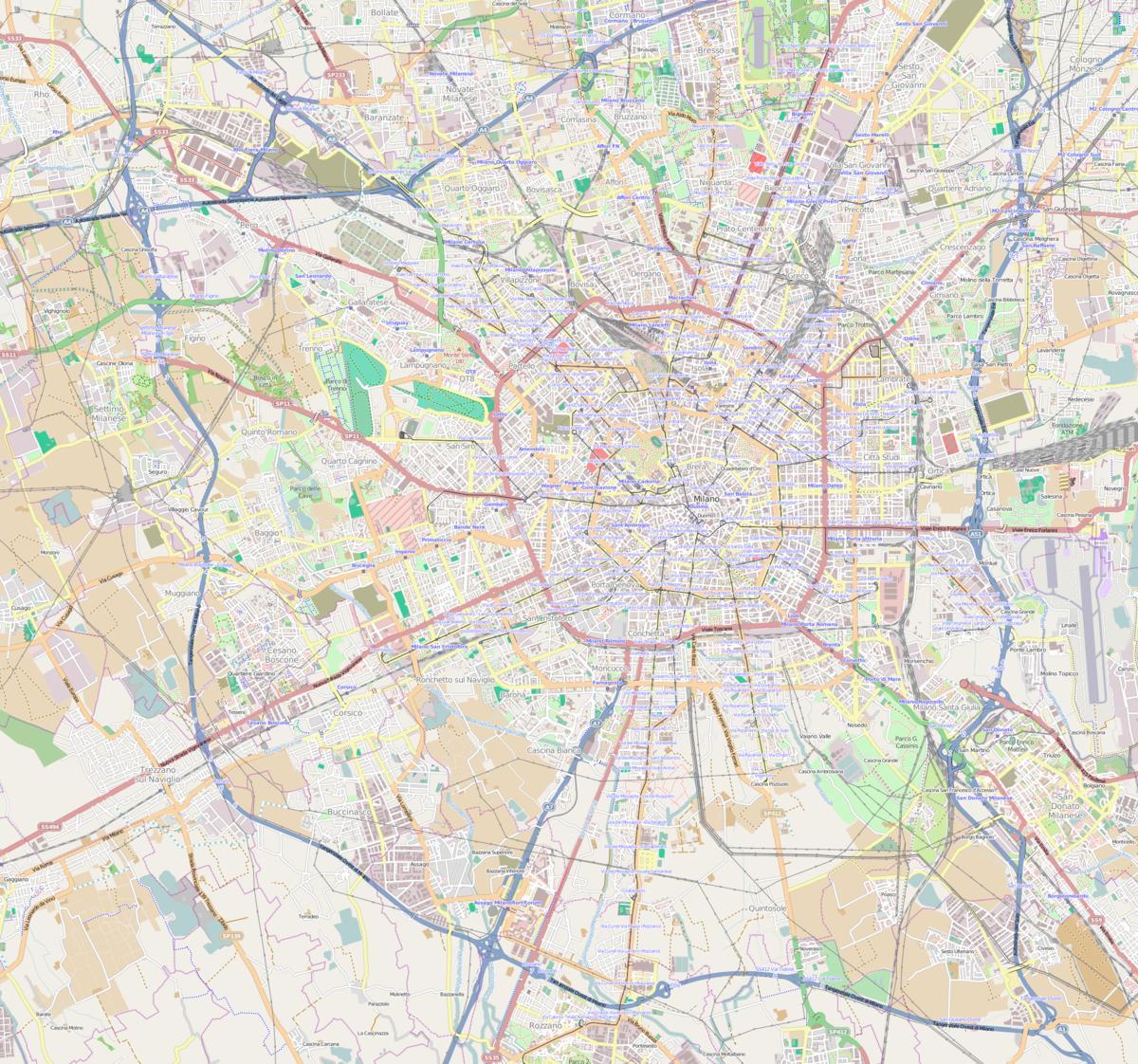 mapa stacja kolejowa Milano rogoredo 