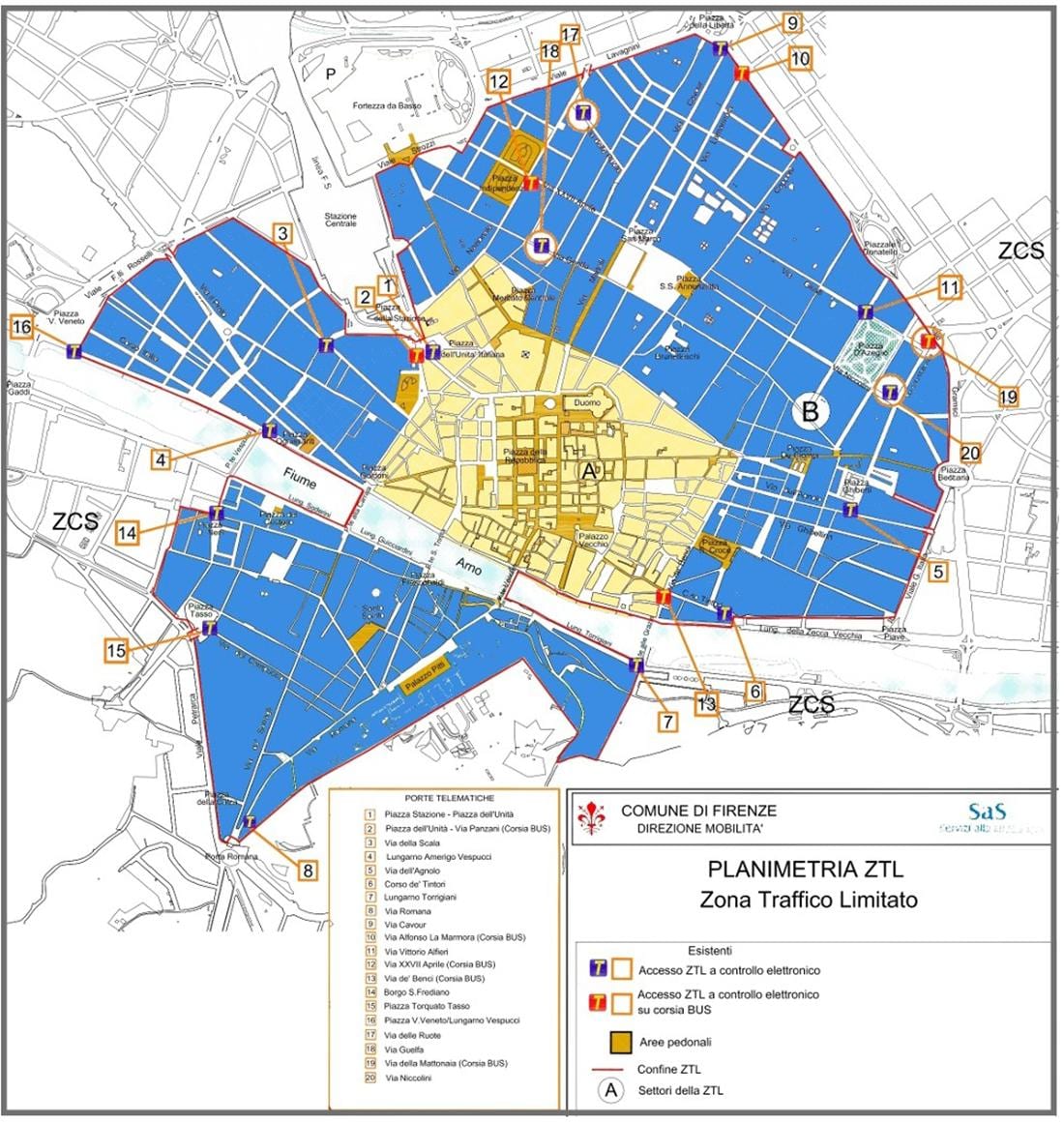 mapa strefy Mediolan ЗТЛ