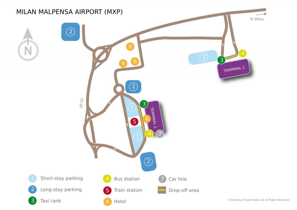 terminal Mediolan Malpensa 1 mapa