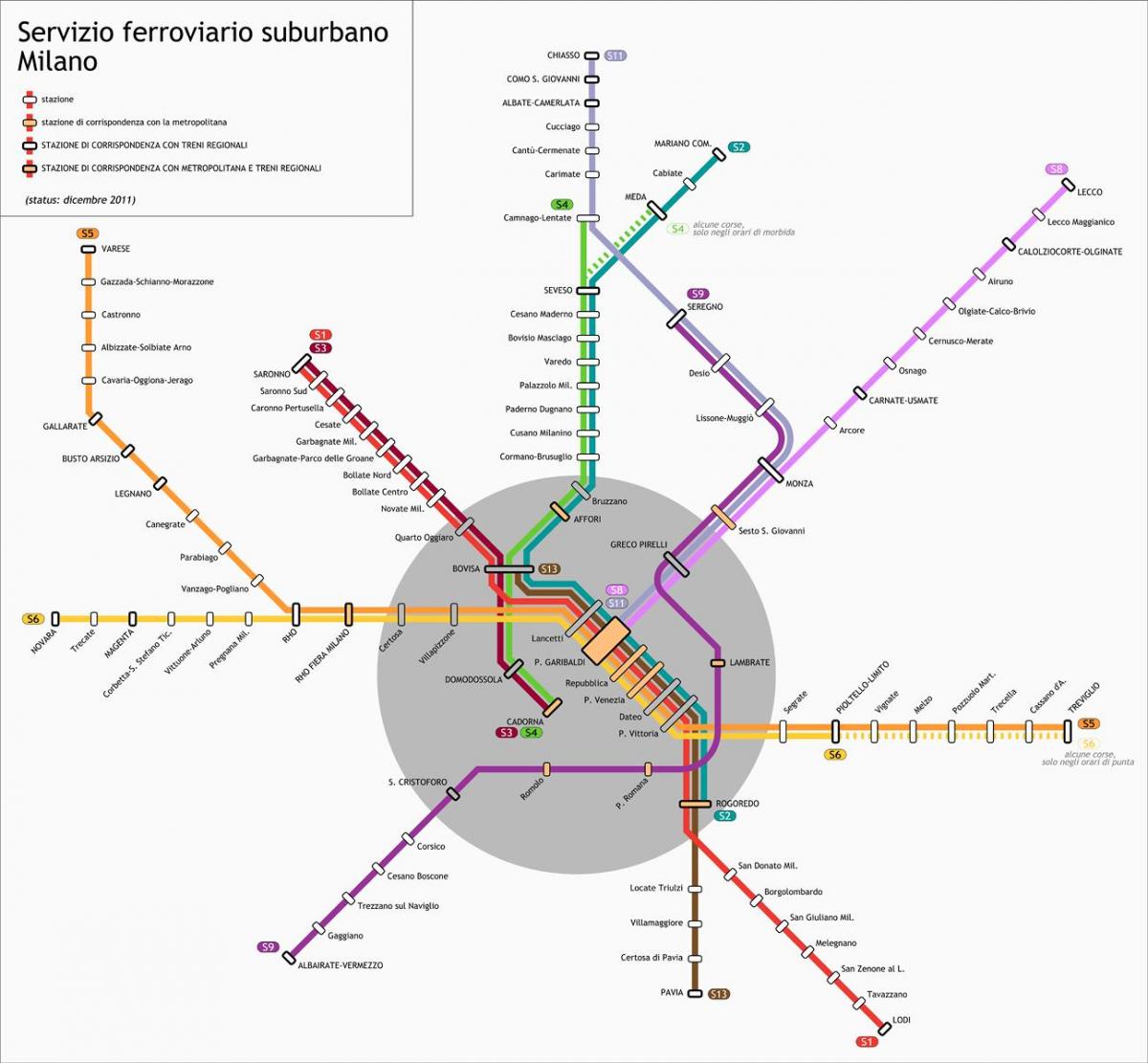 mapa tranzytu Mediolan 
