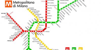 Mapa metra w Mediolanie