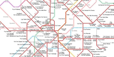 Mapa metra w Mediolanie, Włochy