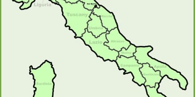 Mapa pokazuje Włochy Mediolan
